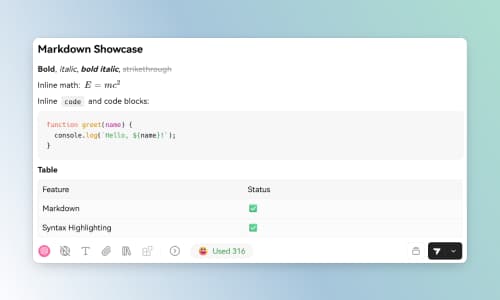 Input Markdown Rendering